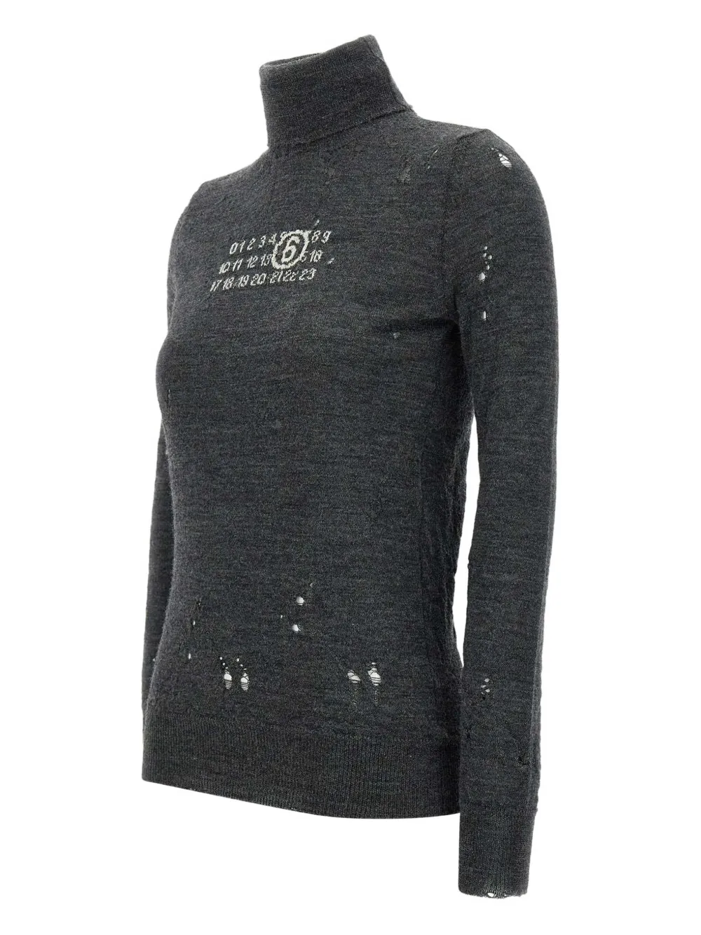 Shop Mm6 Maison Margiela Distressed Wool Sweater