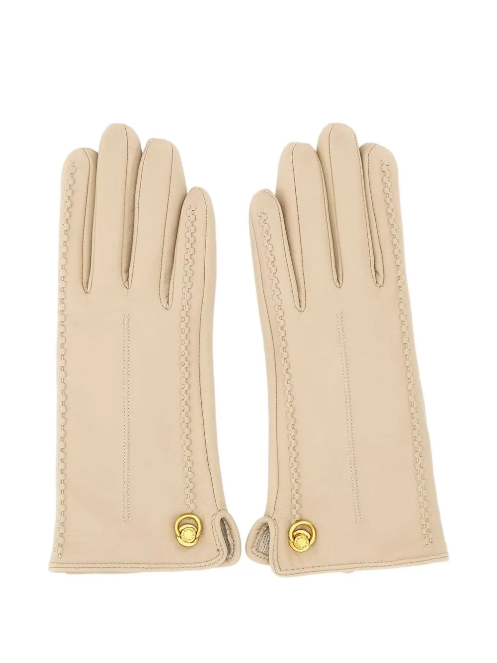 GIANNI CHIARINI leather gloves Beige