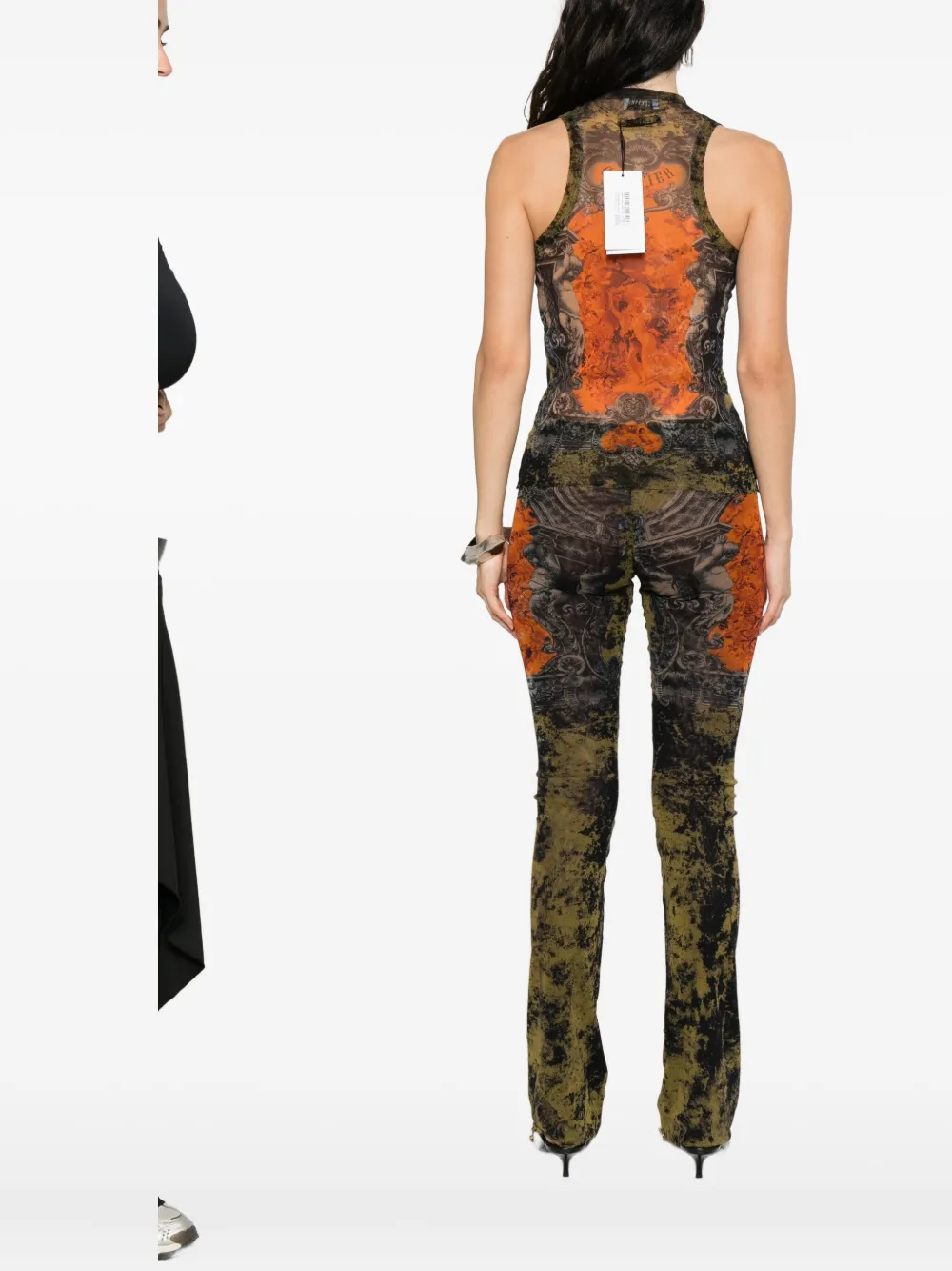 Jean Paul Gaultier printed sleeveless top Zwart