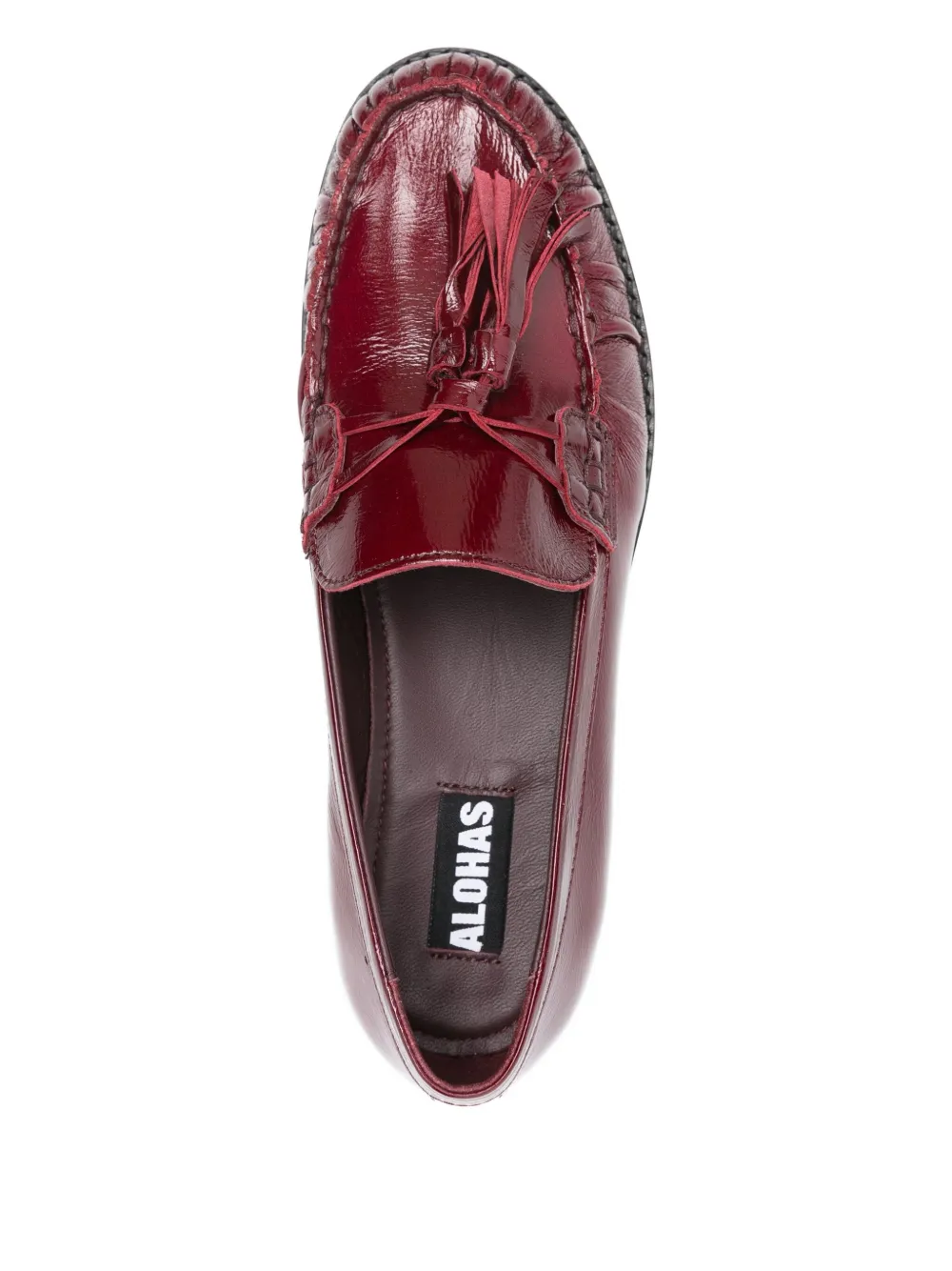 ALOHAS tassel-detail leather loafers Rood