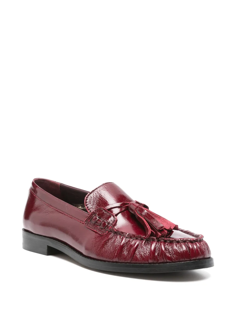 ALOHAS tassel-detail leather loafers Rood