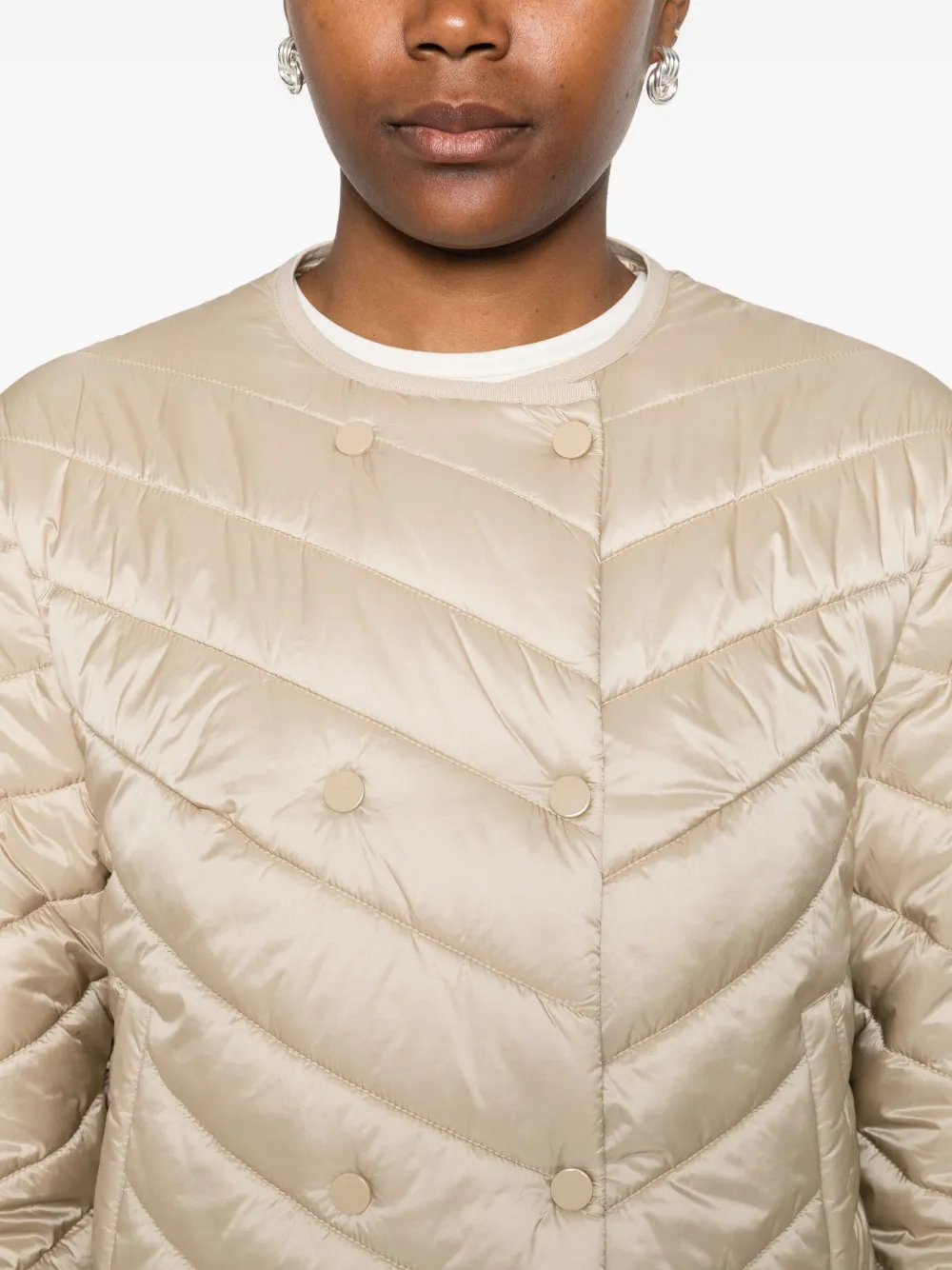 BOSS Pranella gewatteerd jack met chevron streep Beige
