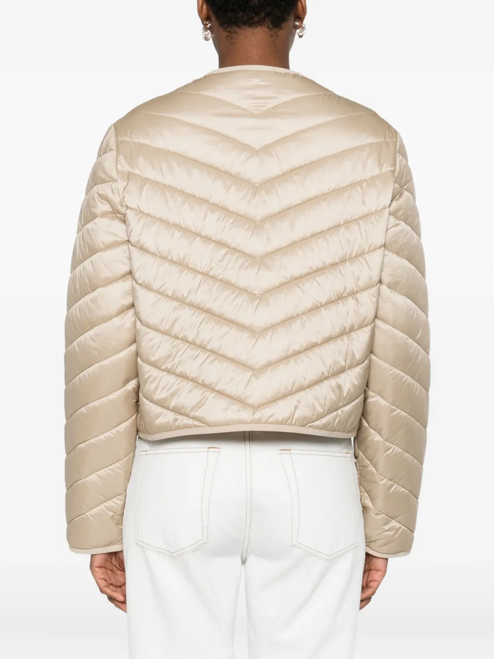 BOSS Pranella gewatteerd jack met chevron streep Beige