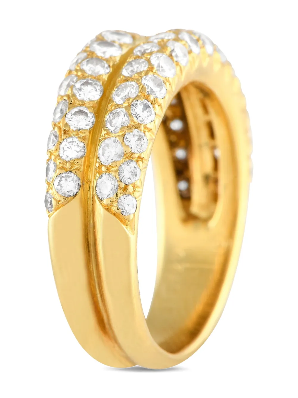 Pre-owned Van Cleef & Arpels 18k Yellow Gold Half Eternity Diamond Ring