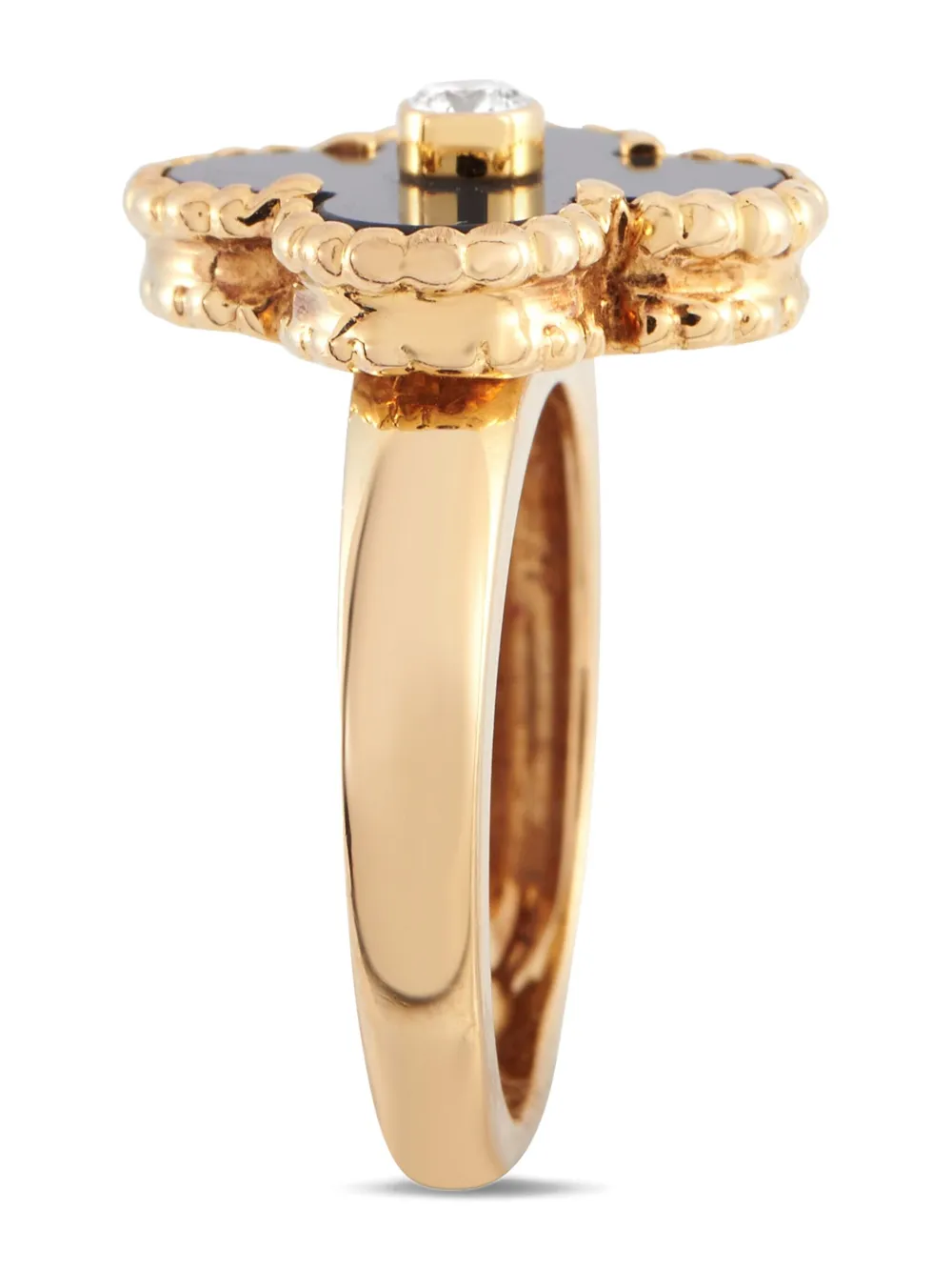 Van Cleef & Arpels pre-owned 18K yellow gold Alhambra diamond ring | Image 2