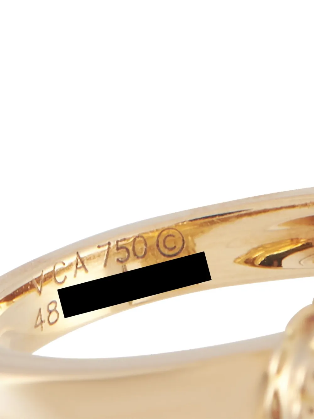 Pre-owned Van Cleef & Arpels 18k Yellow Gold Alhambra Diamond Ring