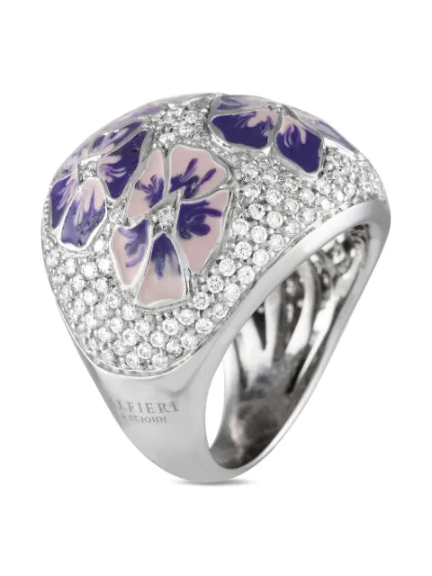 Alfieri pre-owned 18K white gold Flower diamond ring