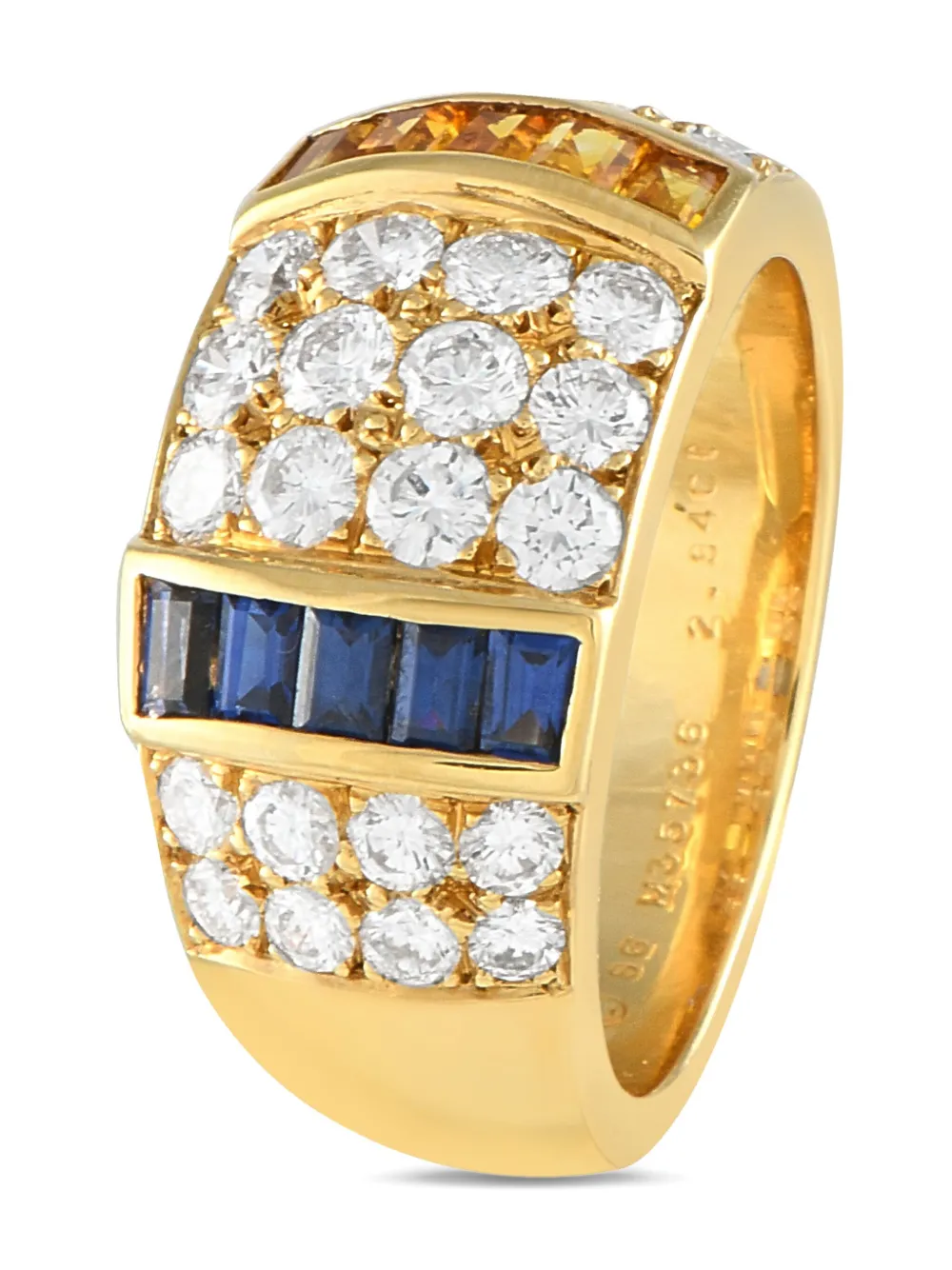 Van Cleef & Arpels pre-owned 18K yellow gold diamond and sapphire ring | Image 2