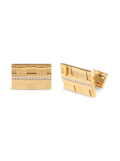 Roger Dubuis pre-owned 18K yellow gold diamond cufflinks