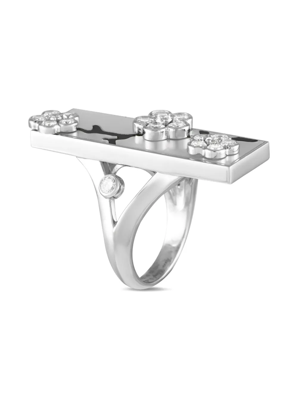Van Cleef & Arpels Pre-Owned 18K white gold Miroir Des Eaux diamond and onyx ring | Image 2