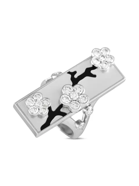 Van Cleef & Arpels Pre-Owned 18K white gold Miroir Des Eaux diamond and onyx ring