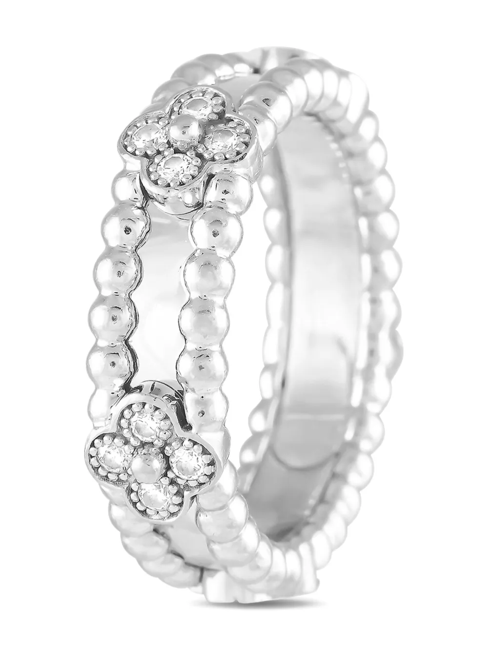 Van Cleef & Arpels プレオウンド ダイヤモンド リング 18Kホワイトゴールド - シルバートーン Van Cleef & Arpels プレオウンド ダイヤモンド リング 18Kホワイトゴールド - シルバートーン