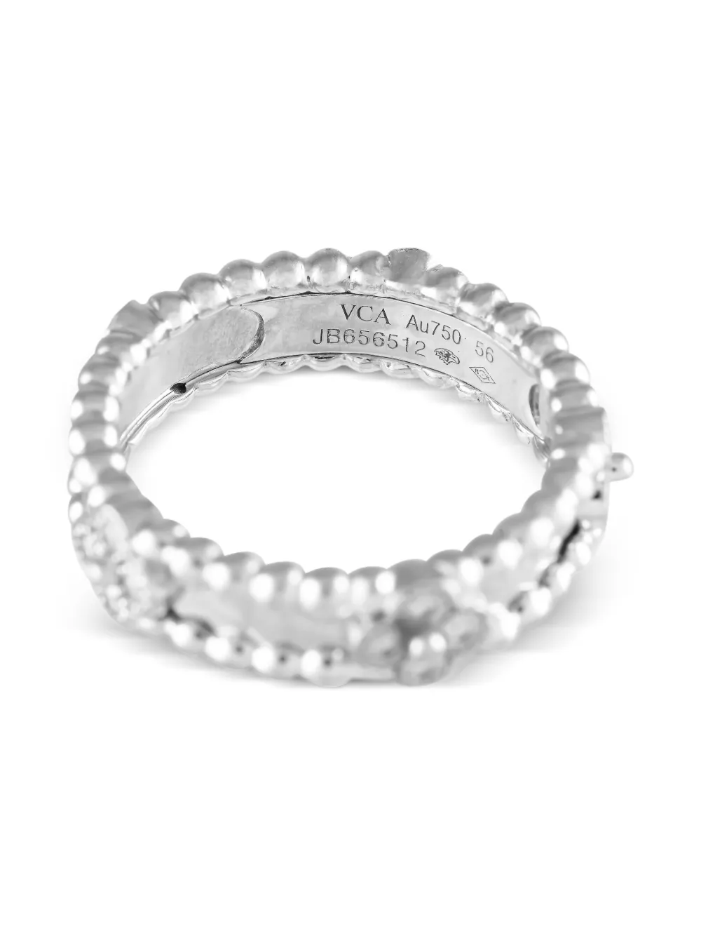 Pre-owned Van Cleef & Arpels 18k White Gold Diamond Ring In Silver