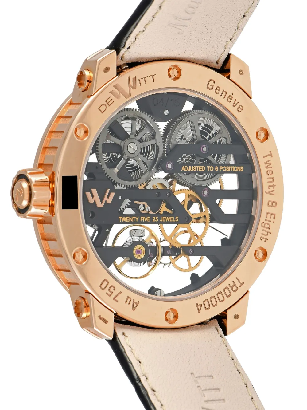 Pre-owned Dewitt  Twenty-8-eight Grand Skeleton 42.5mm In Black