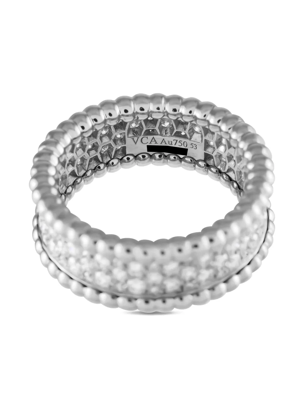 Pre-owned Van Cleef & Arpels 18k White Gold Diamond Ring In Silver