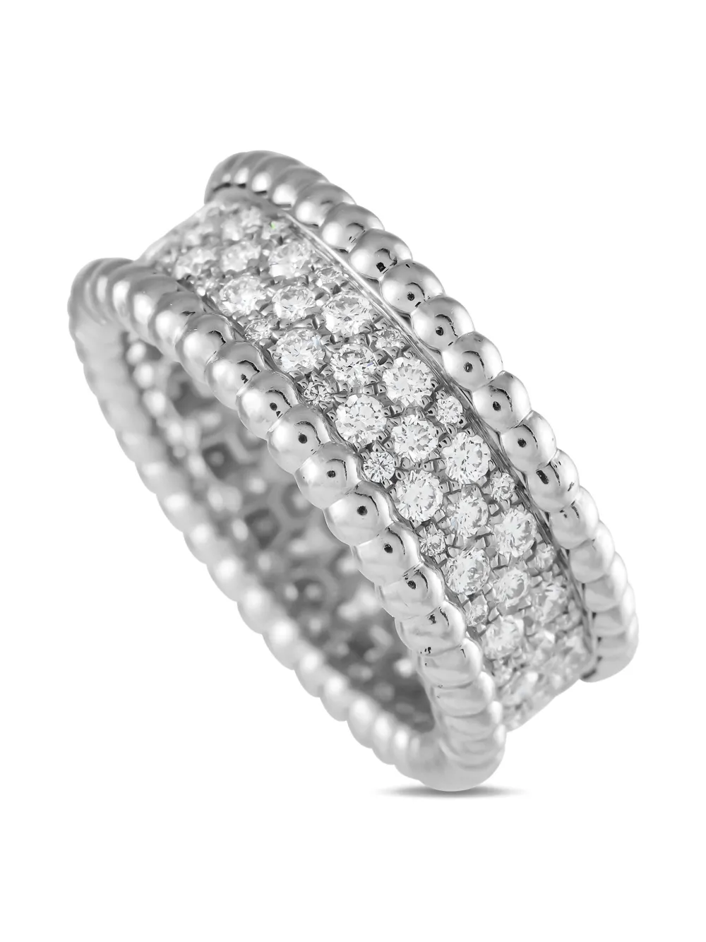 Pre-owned Van Cleef & Arpels 18k White Gold Diamond Ring In Silver