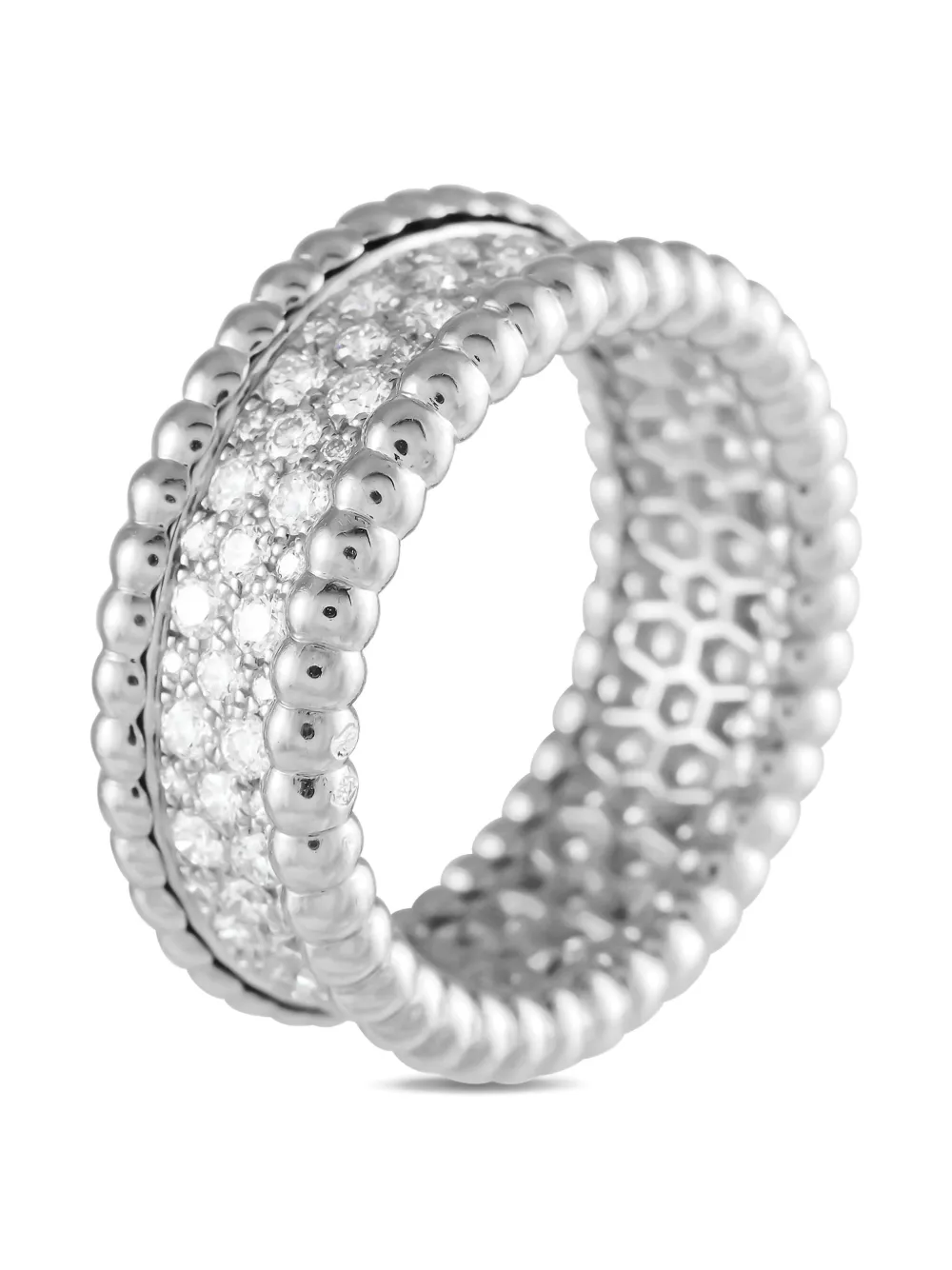 Van Cleef & Arpels プレオウンド ダイヤモンド リング 18Kホワイトゴールド - シルバートーン Van Cleef & Arpels プレオウンド ダイヤモンド リング 18Kホワイトゴールド - シルバートーン