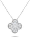 Van Cleef & Arpels pre-owned 18K white gold Alhambra diamond necklace - Silver