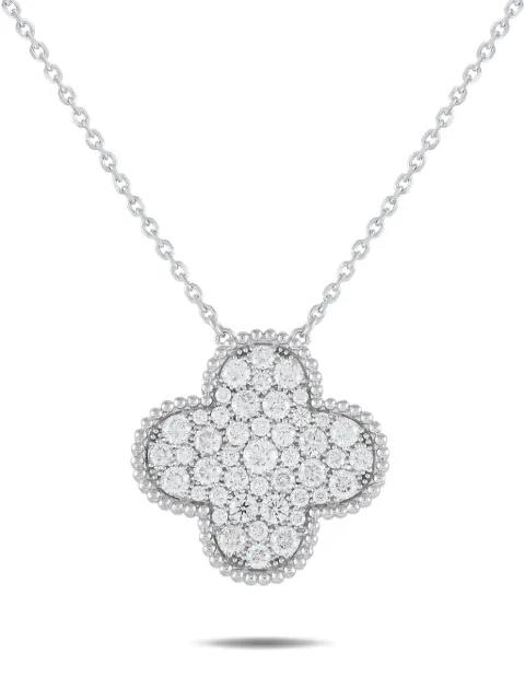 Van Cleef & Arpels pre-owned 18K white gold Alhambra diamond necklace