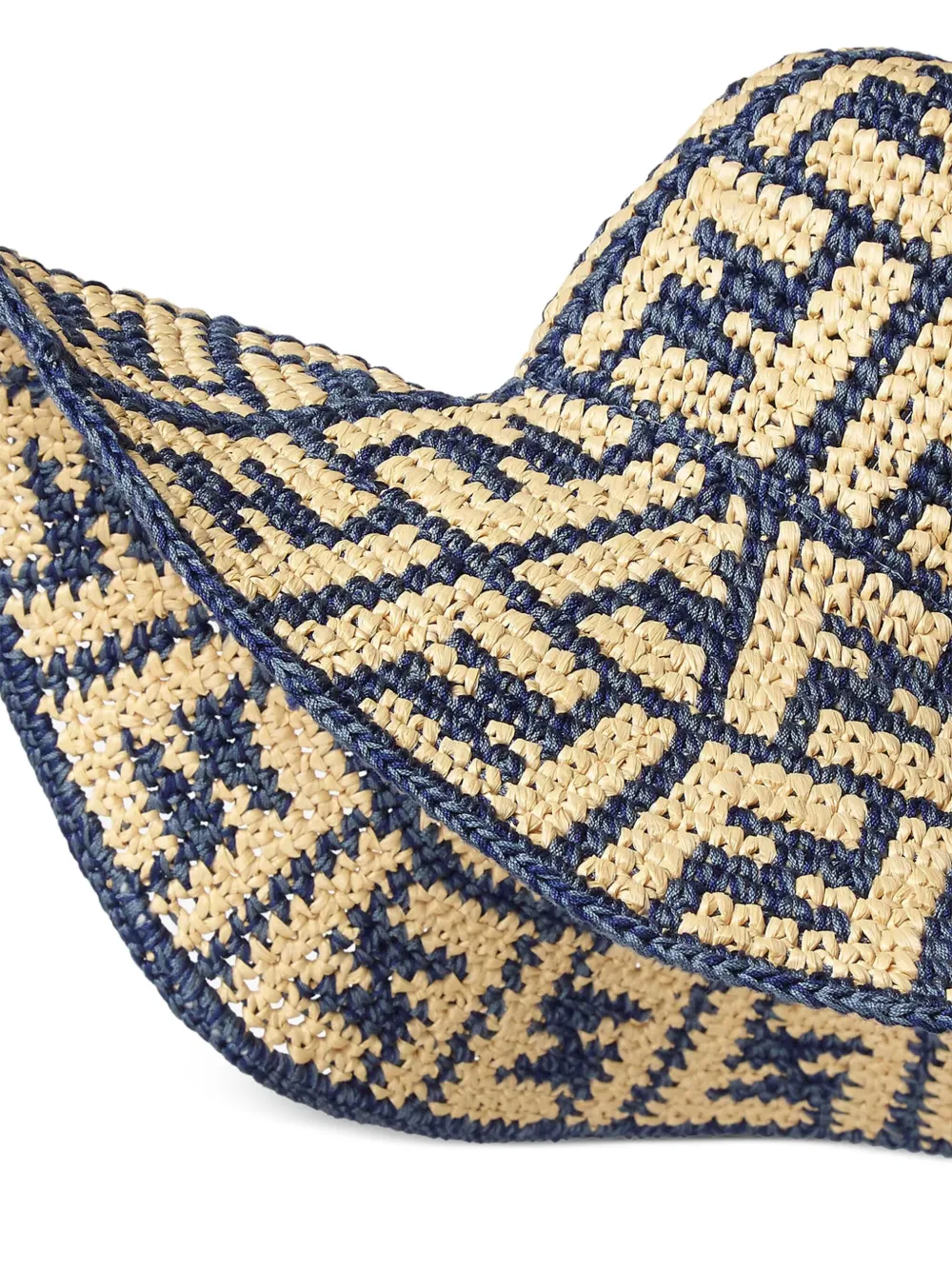 FENDI Zonnehoed met gehaakt patroon Beige