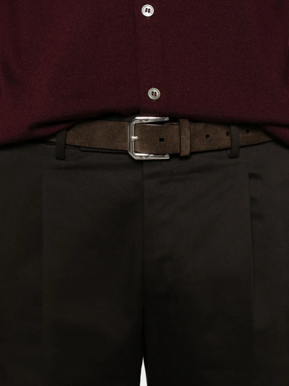 PT Torino Geplooide broek met cuffs Bruin