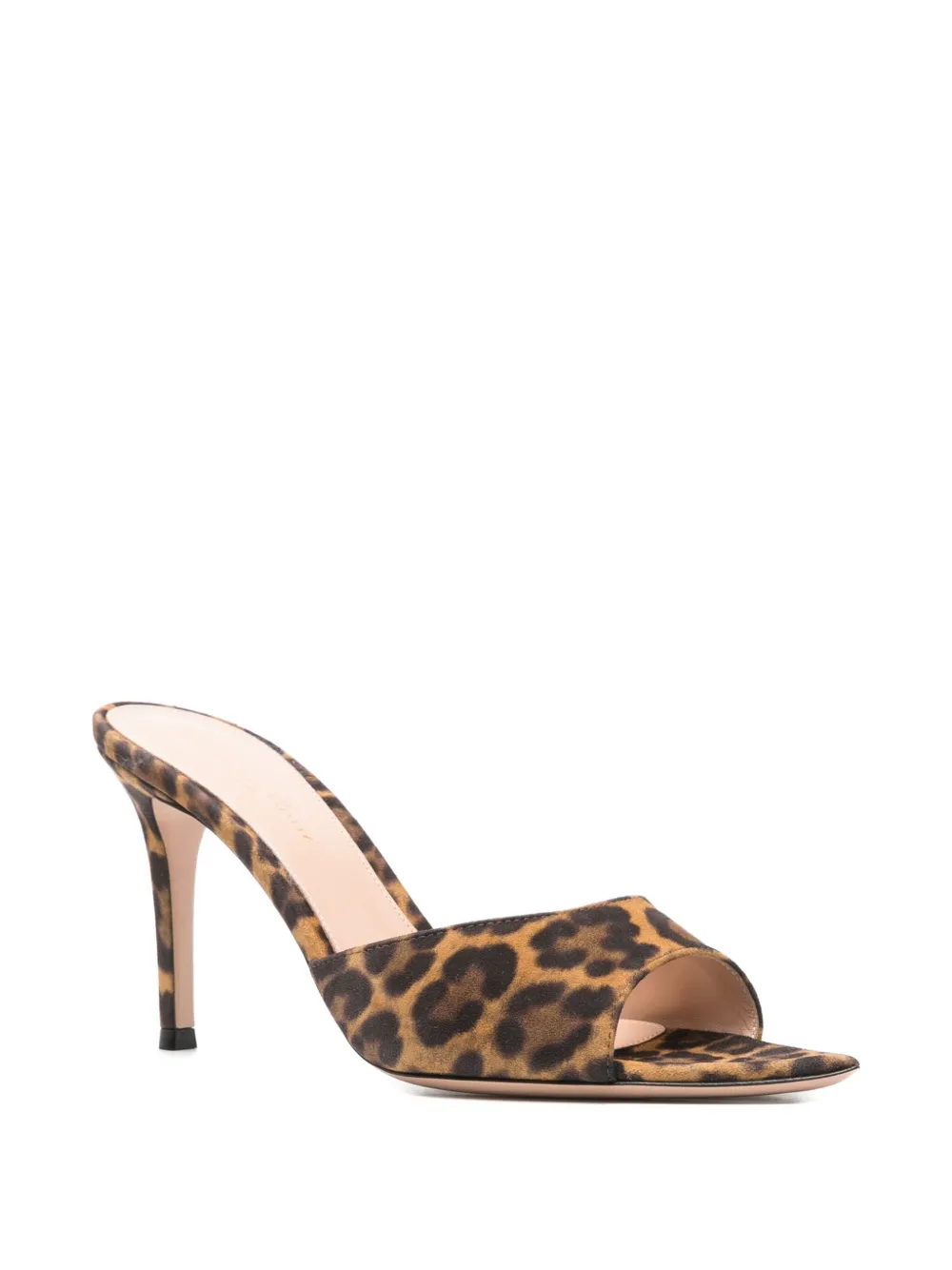 Gianvito Rossi 90mm Leopard-print Open-toe Mules In Brown