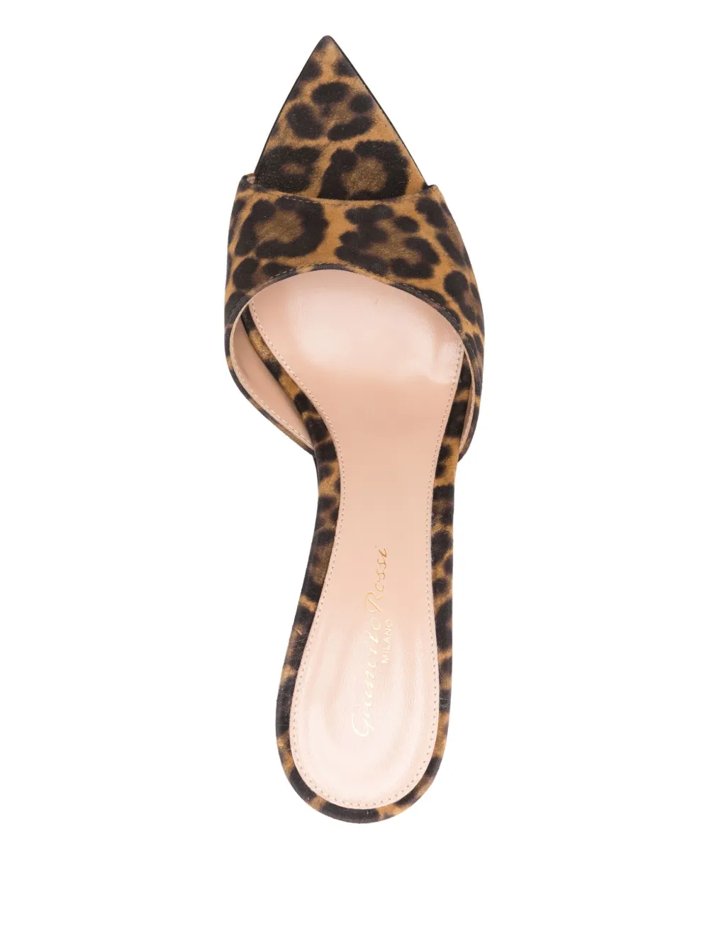 Gianvito Rossi 90mm Leopard-print Open-toe Mules In Brown