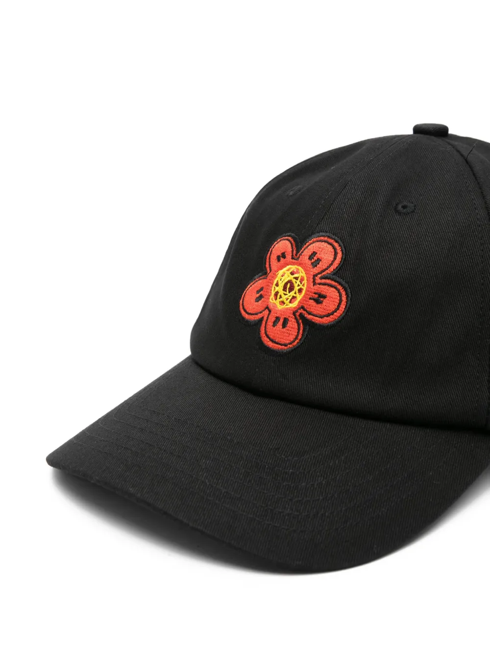  Kenzo Floral-embroidered Cap - Black 