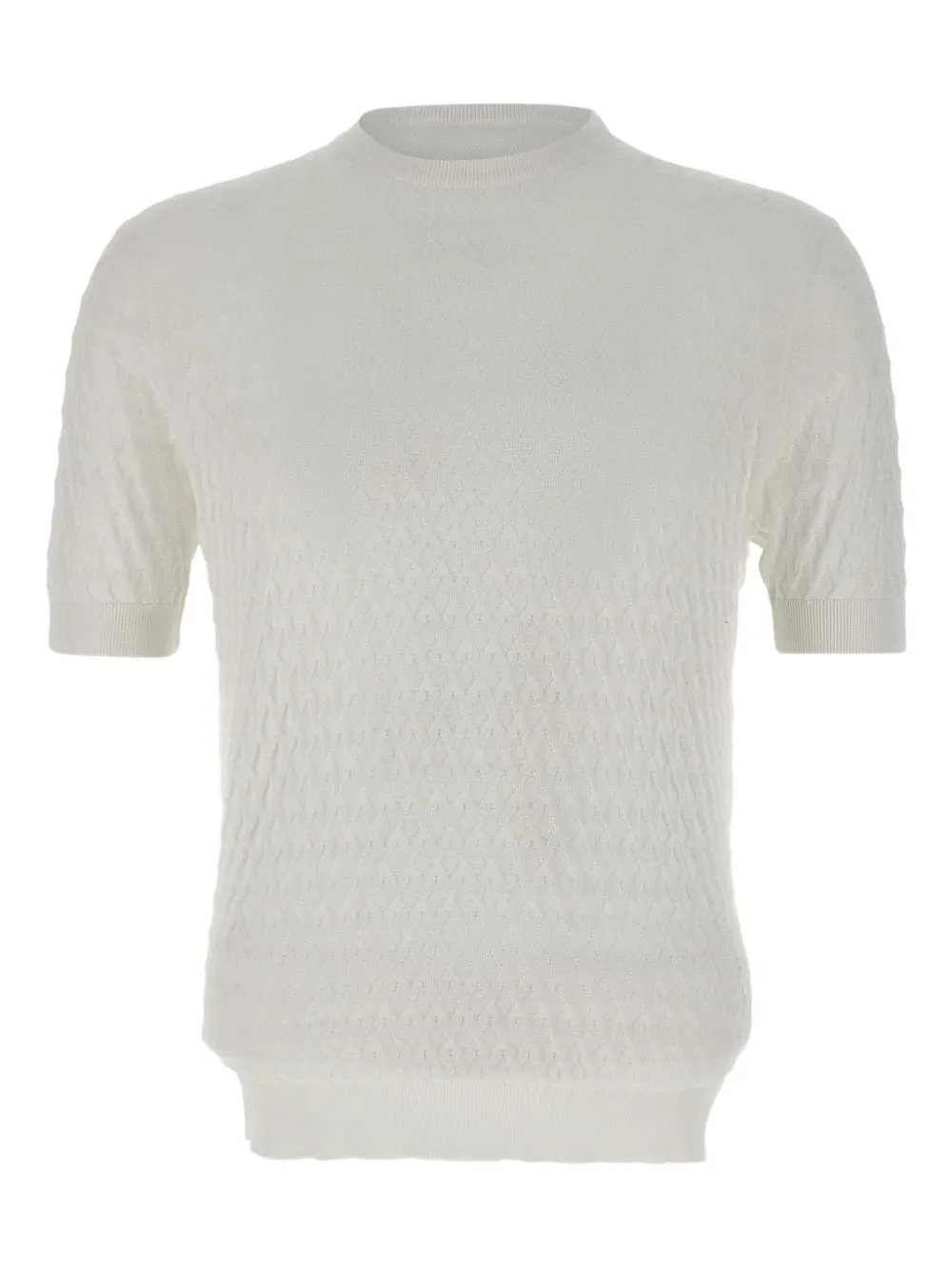 diamond-patterned T-shirt