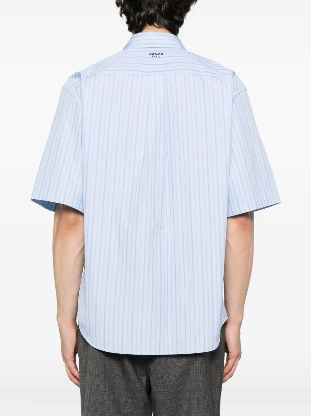 Kenzo striped embroidered shirt Blauw