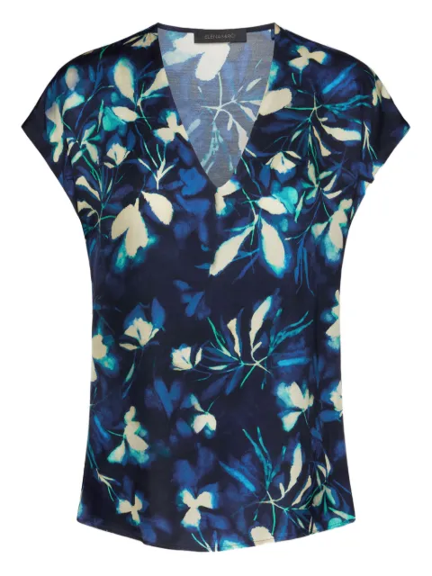 ELENA MIRO` floral-print V-neck top