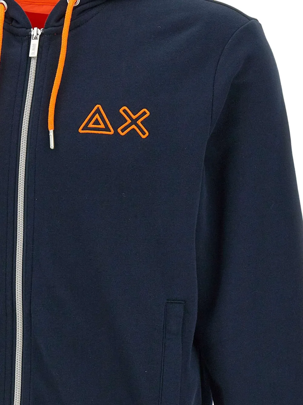 Sun68 Blue Fleece Hoodie With Zipper