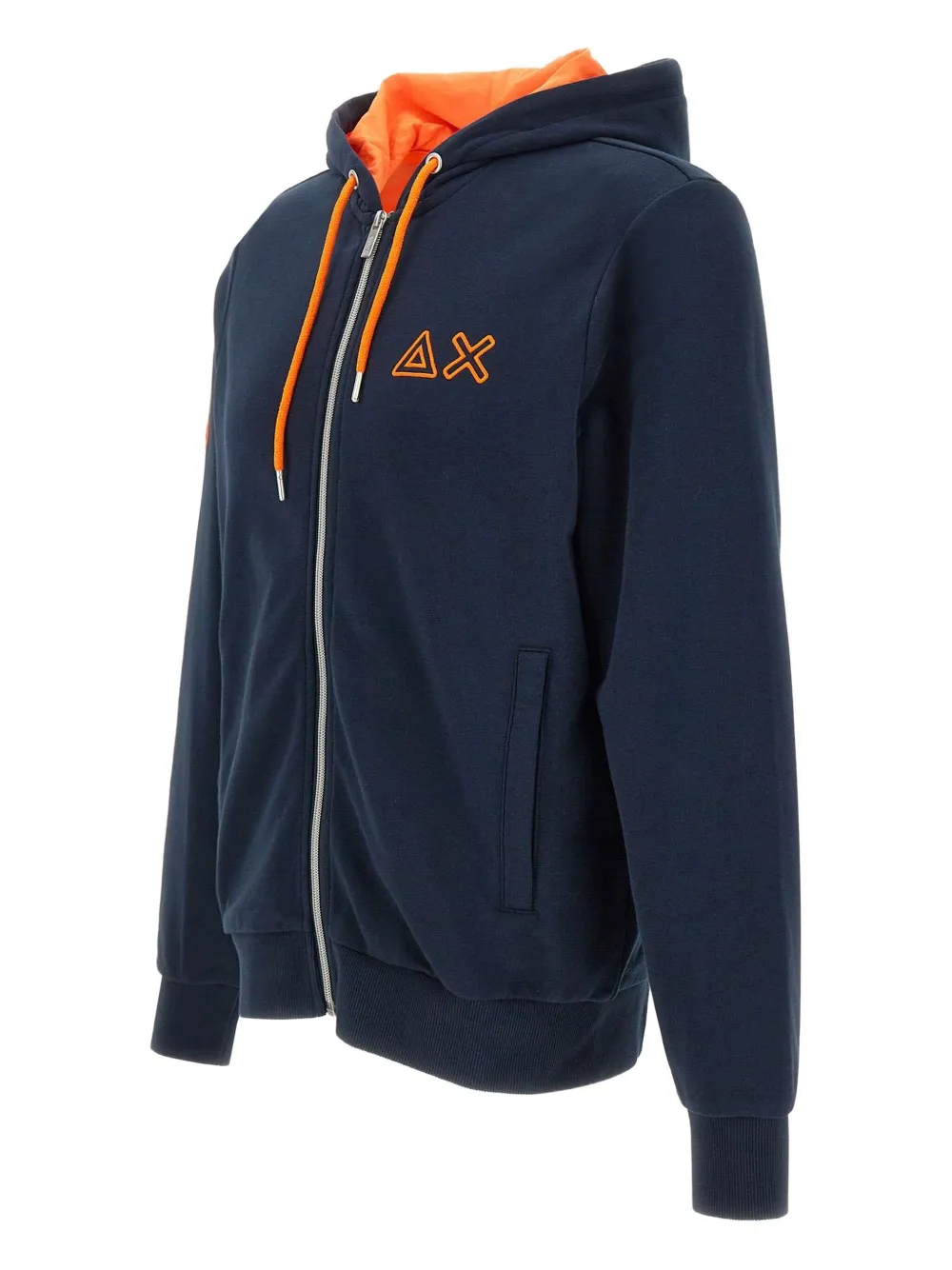 Sun68 Blue Fleece Hoodie With Zipper