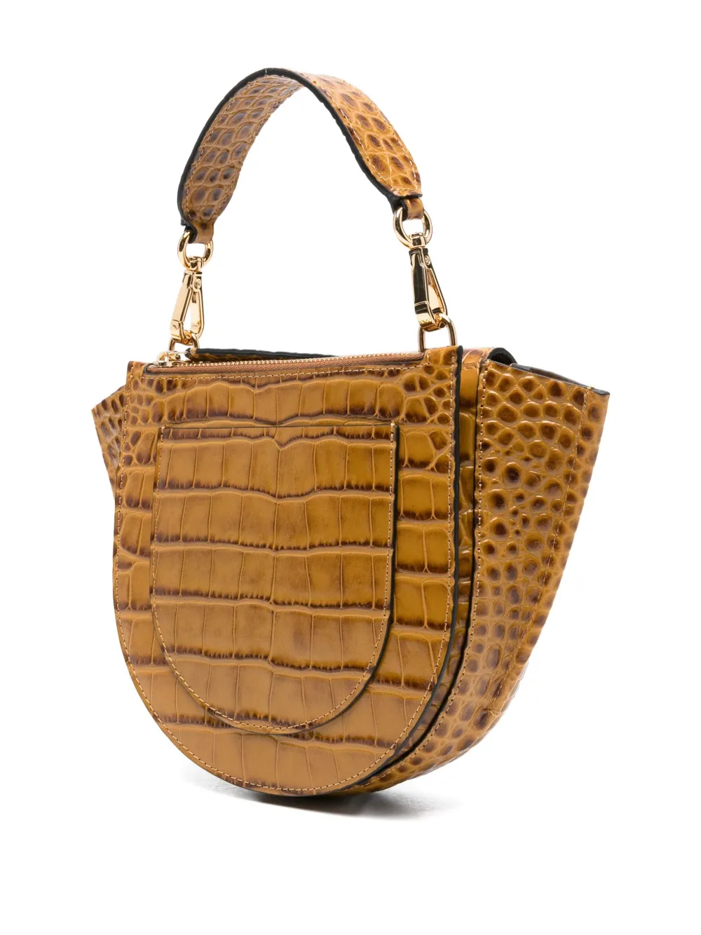 Wandler Hortensia kleine crossbodytas met reliëf Beige