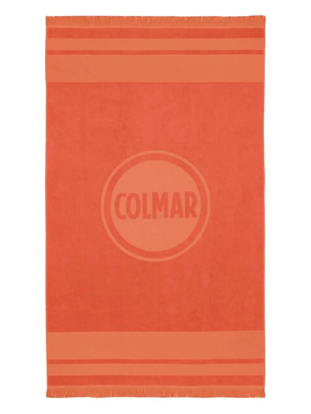 Terry logo-jacquard fringed beach towel