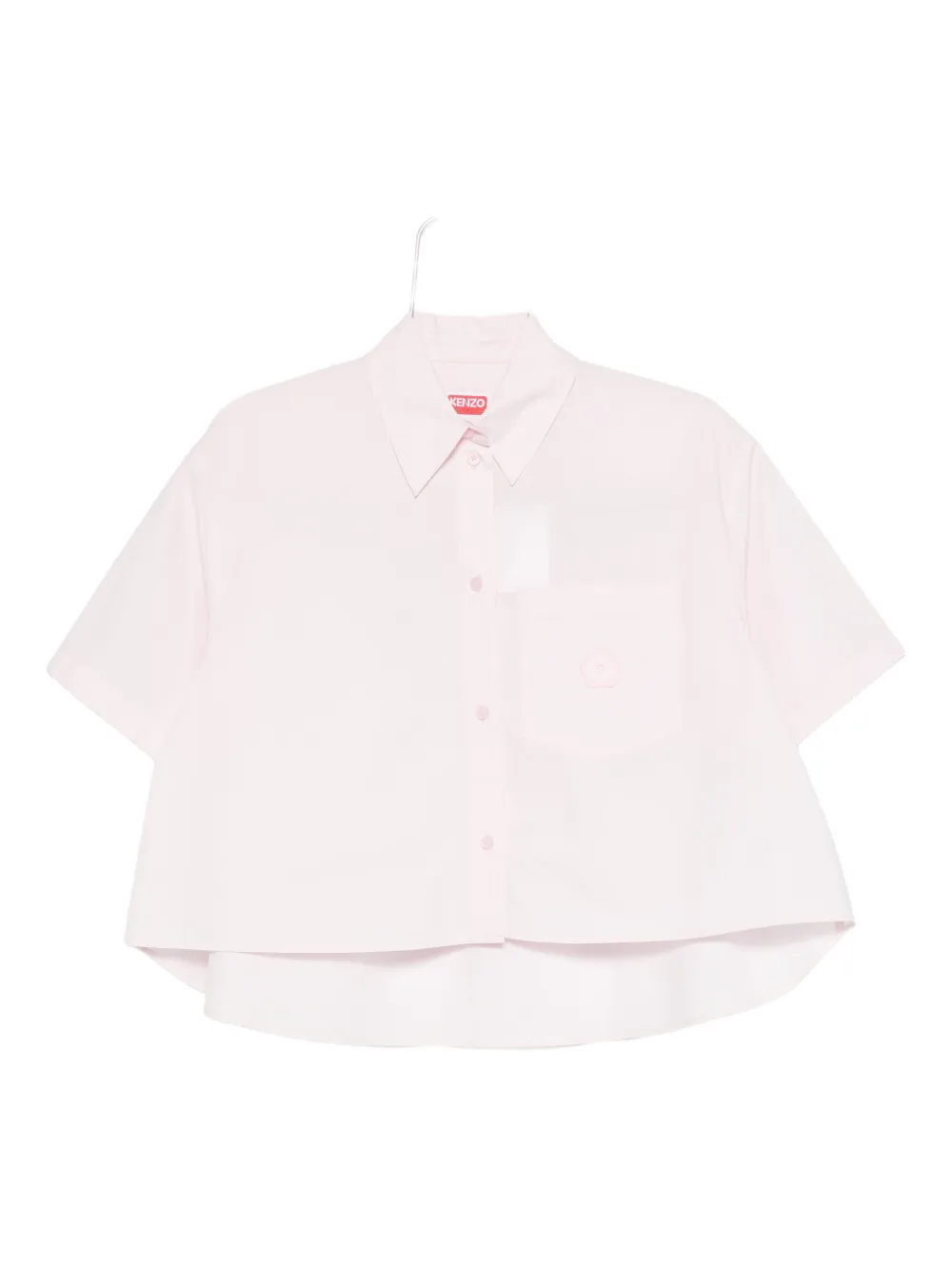 Kenzo logo-patch cotton shirt Roze