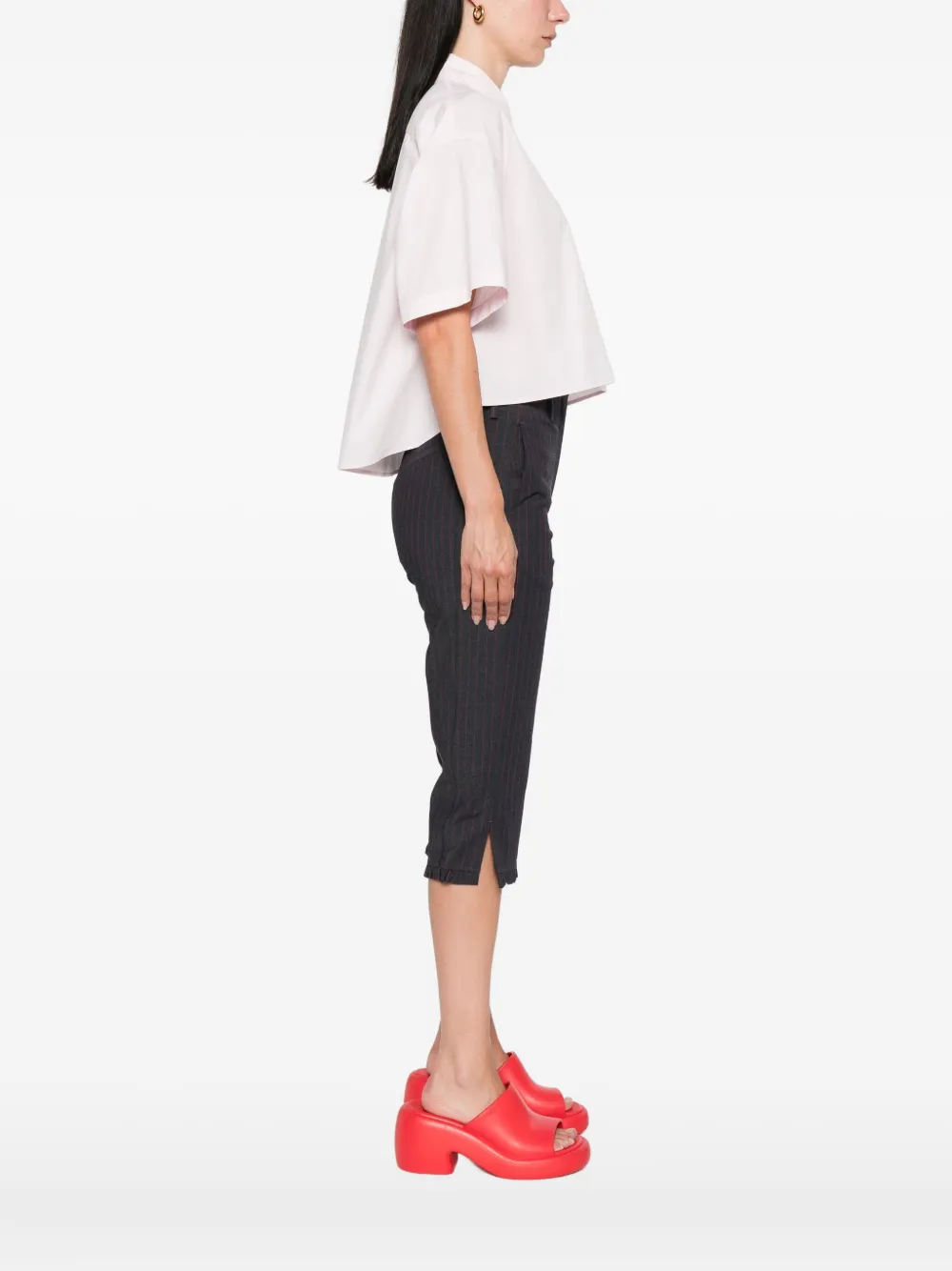 Kenzo logo-patch cotton shirt Roze