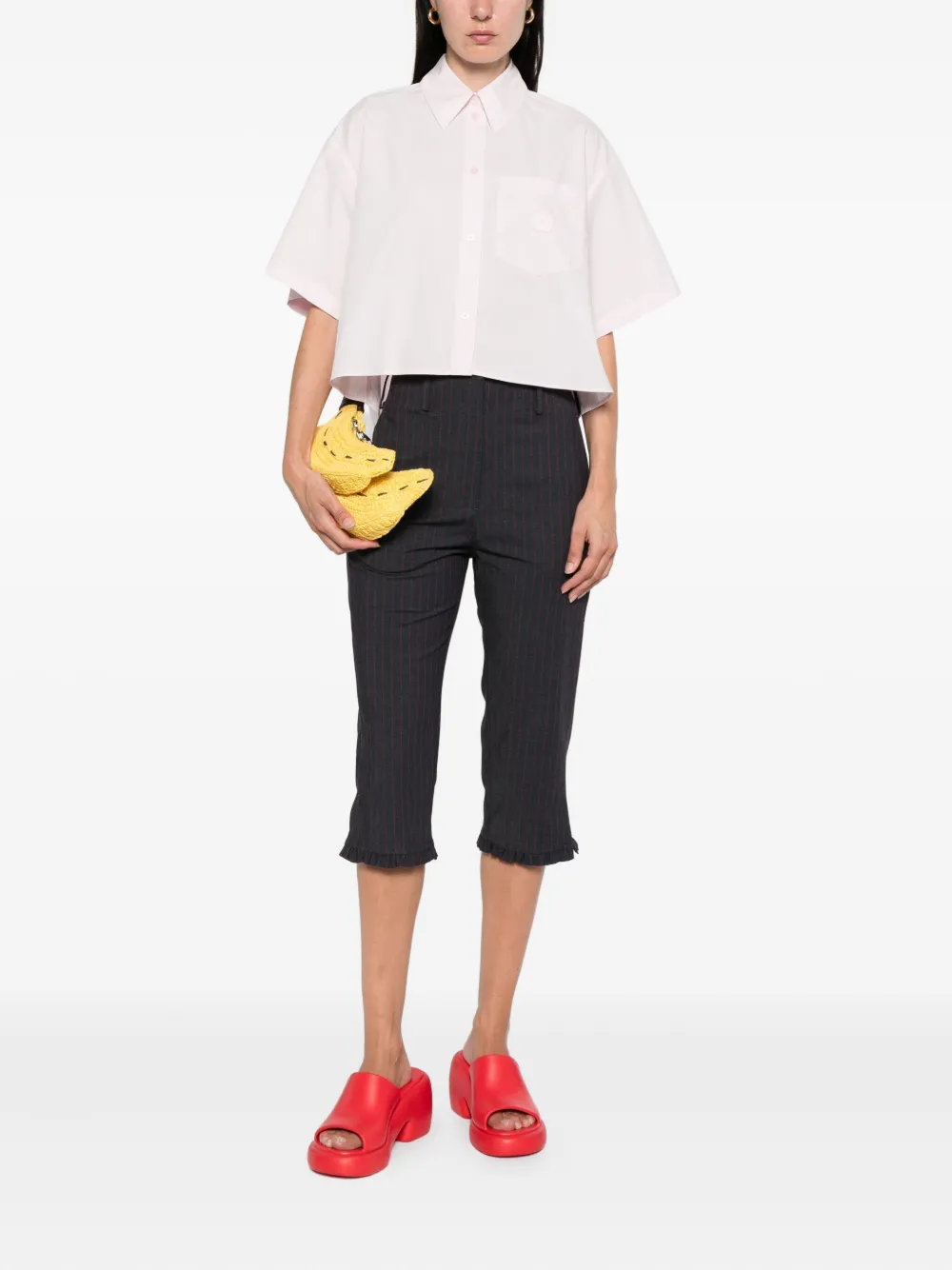 Kenzo logo-patch cotton shirt Roze