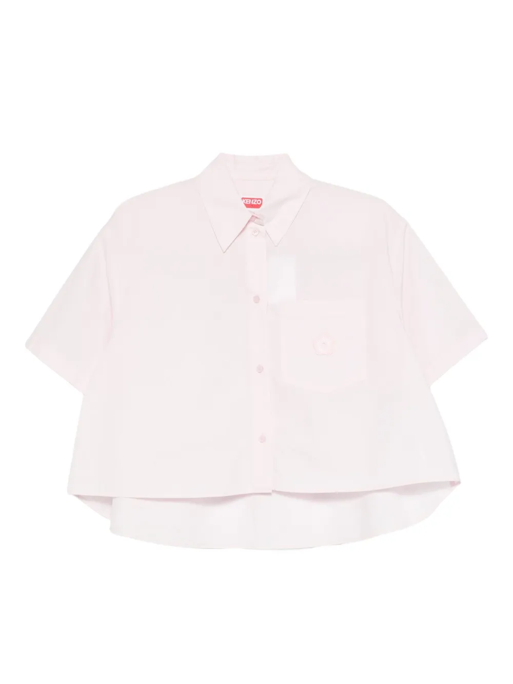 Kenzo logo-patch cotton shirt Roze