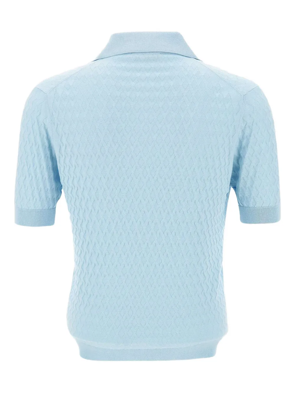 Filippo De Laurentiis Poloshirt met diamant-patroon - Blauw