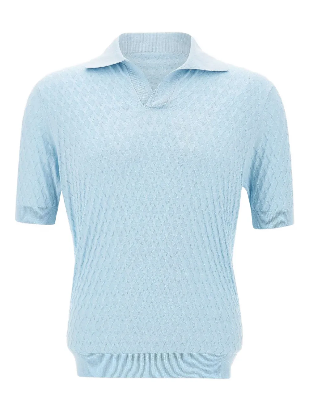 Filippo De Laurentiis diamond-patterned polo shirt - Blu