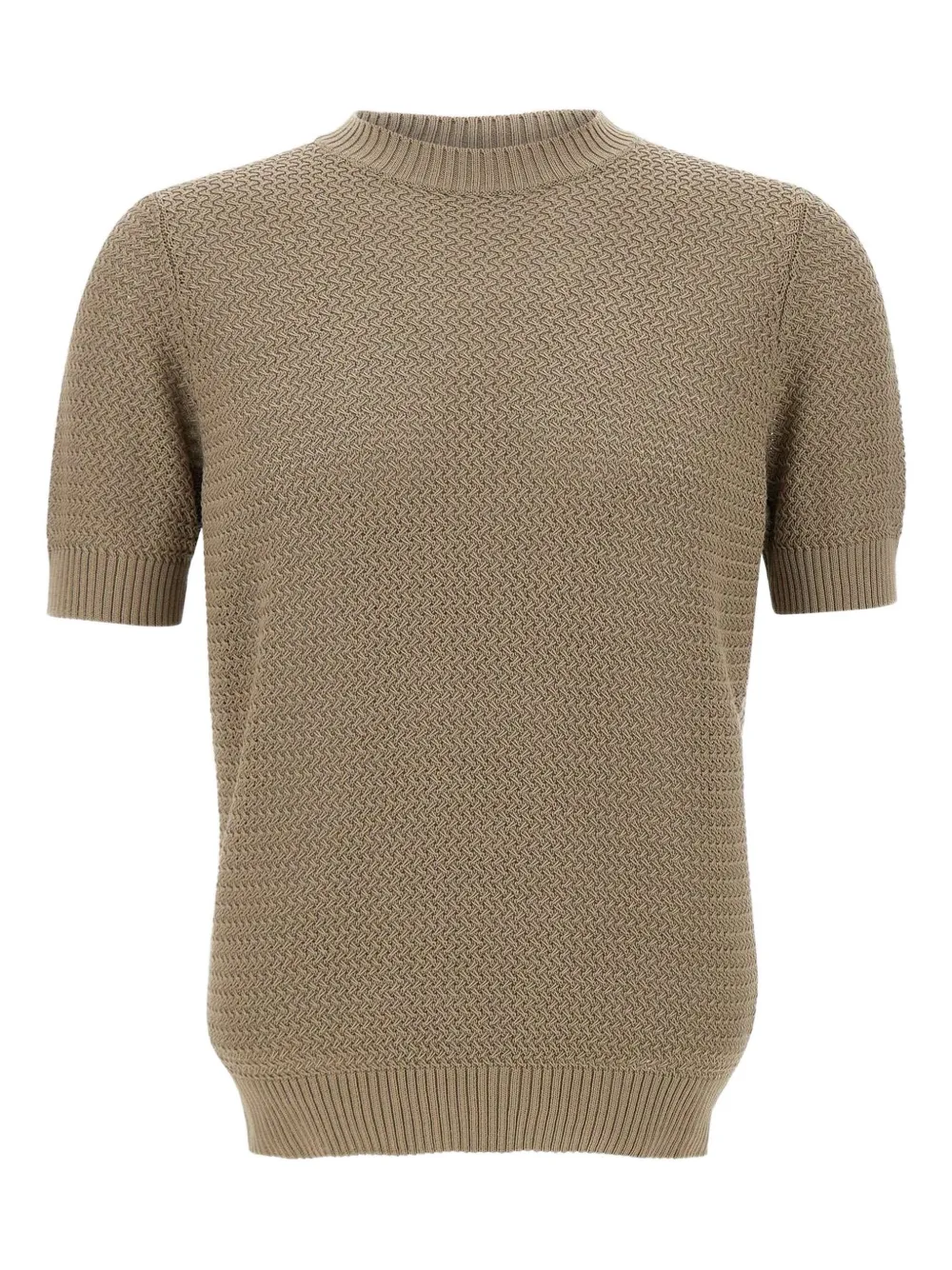 textured short-sleeve sweater