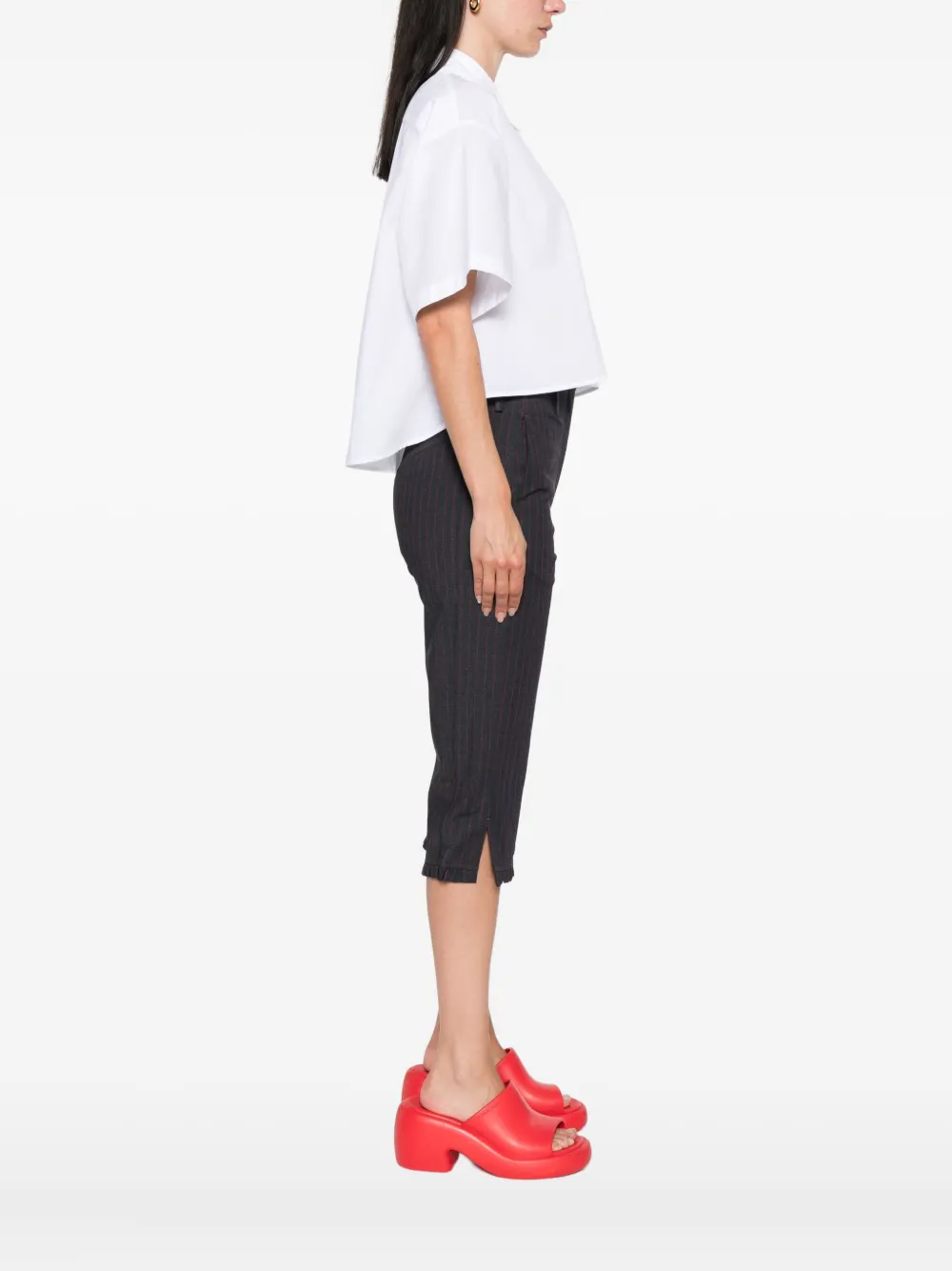Kenzo logo-patch cotton shirt Wit