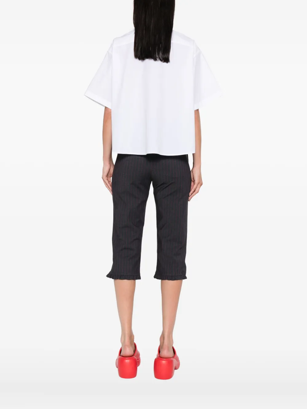 Kenzo logo-patch cotton shirt Wit