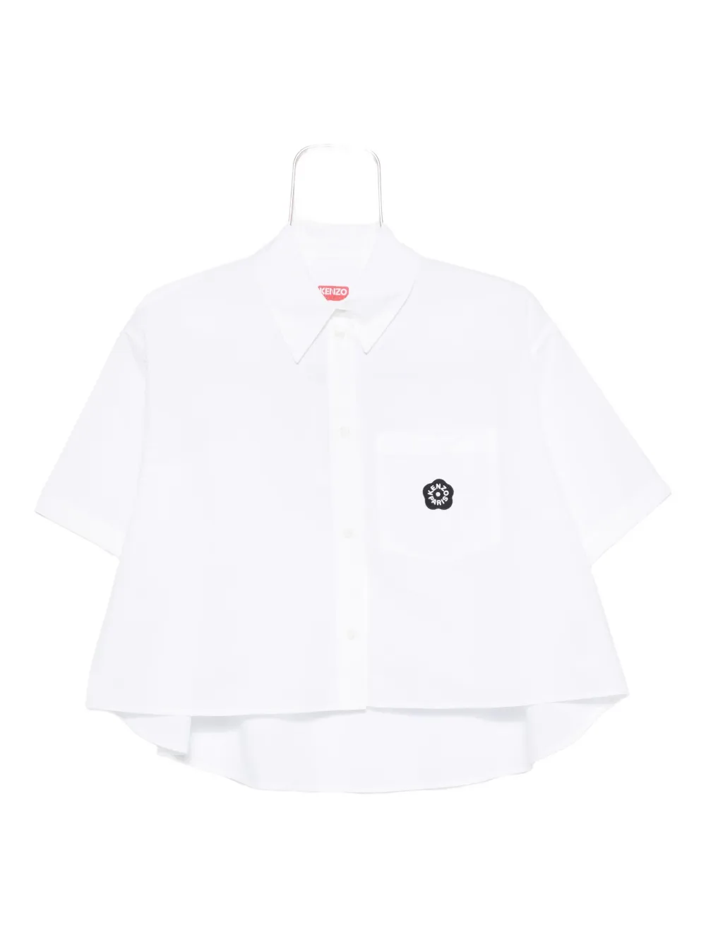 Kenzo logo-patch cotton shirt Wit