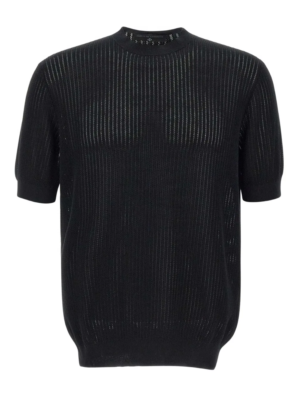 Filippo De Laurentiis playera tejida de canalé manga corta | negro | Image 1