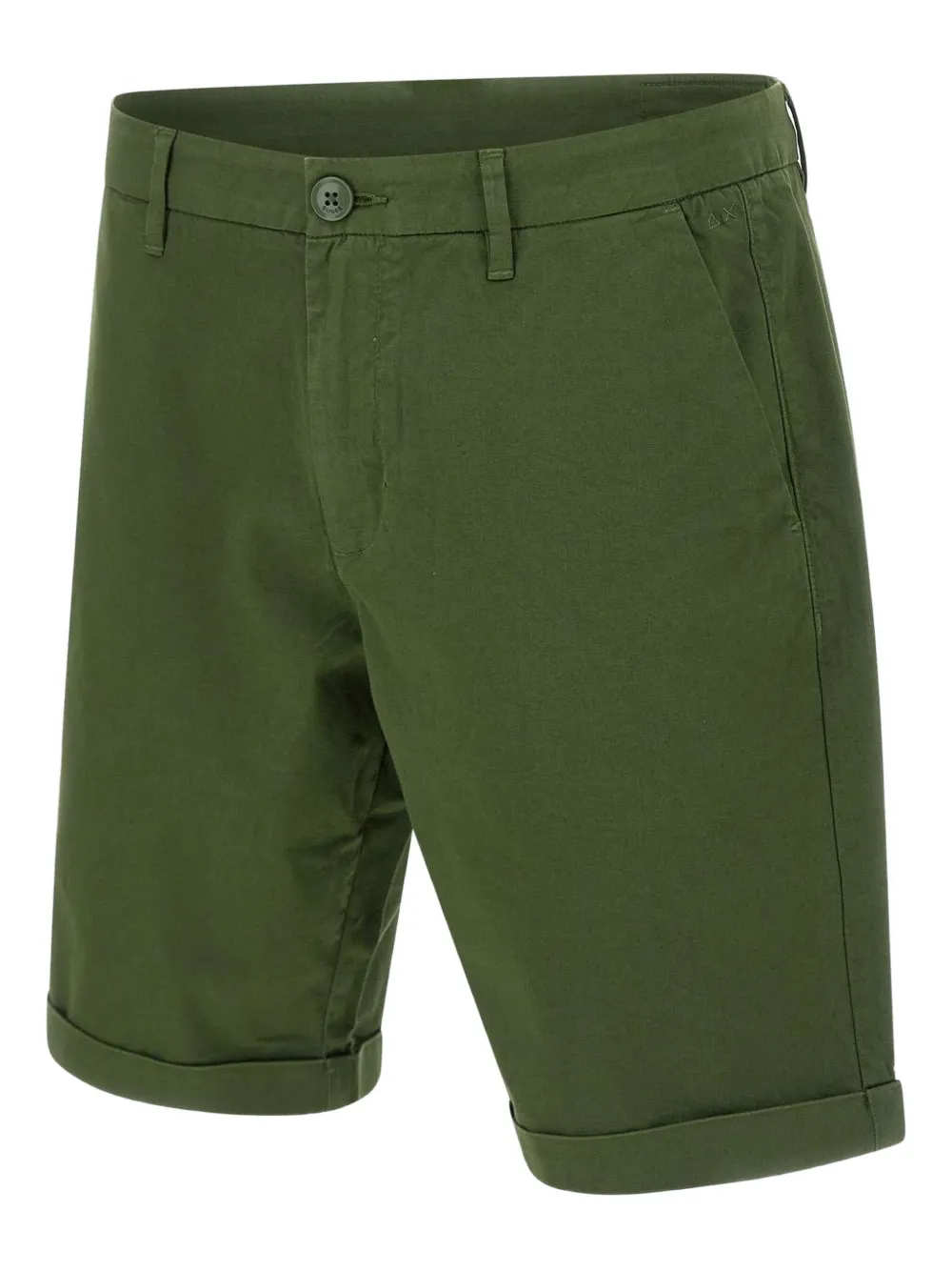 Sun68 Chino shorts met opgerolde afwerking Groen