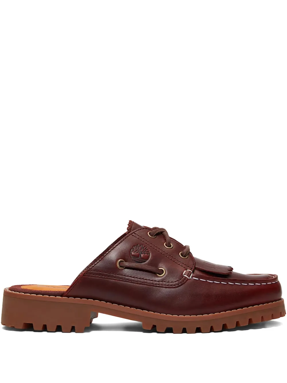 Timberland lace-up leather mules Red