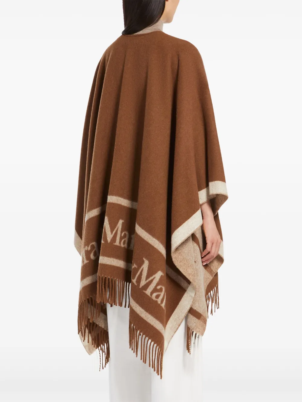 Max Mara Wollen poncho Bruin