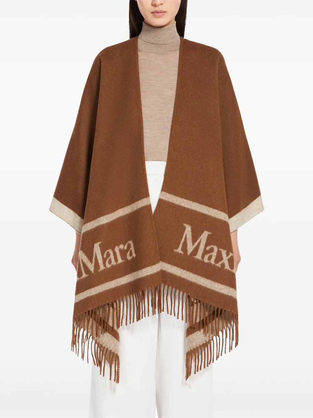 Max Mara Wollen poncho Bruin